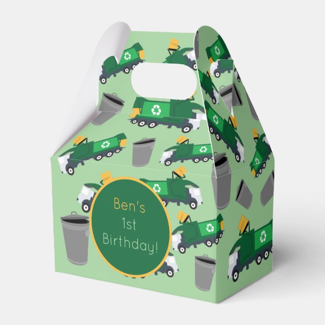 Customized Recycling Garbage Truck Pattern Favor Box (Front Side)