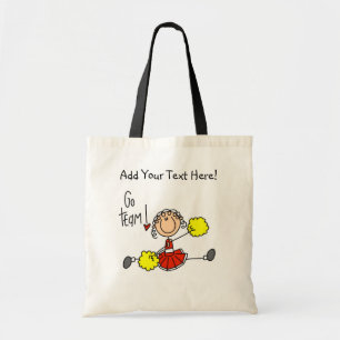 Customized Red and Gold Cheerleader Tote Bag