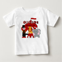 Customized Red and White Circus Birthday T-shirt