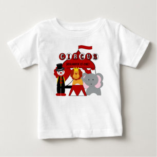 Customized Red and White Circus Birthday T-shirt