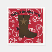 Customized  Red Bandana Cowboy Boot