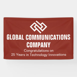 Customized Red Business Anniversary Party Company Banner