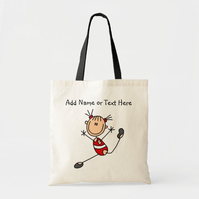 Customized Red Girl Gymnast  Tote  Bag (Front)