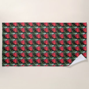 Customized Red Gypsy tiny caravan Beach Towel