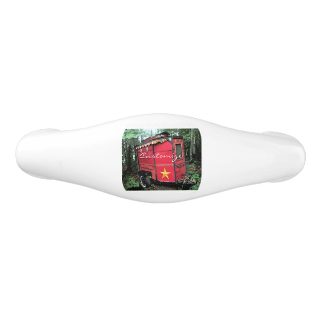 Customized Red Gypsy tiny caravan Ceramic Drawer Pull (Front)