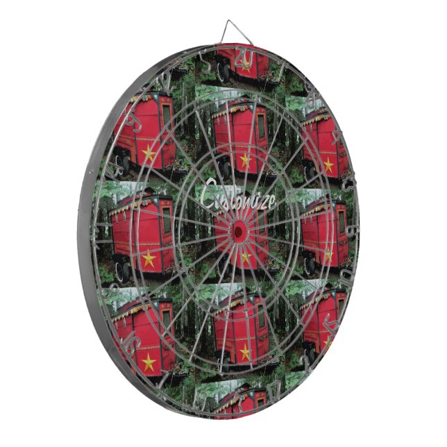 Customized Red Gypsy tiny caravan Dartboard (Front Left)