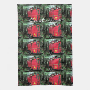Customized Red Gypsy tiny caravan Kitchen Towel