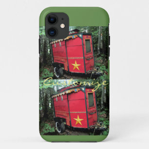 Customized Red Gypsy tiny caravan On caravan iPhone 11 Case