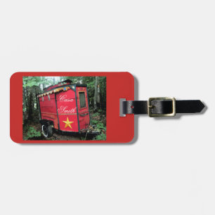 Customized Red Gypsy tiny caravan On caravan Luggage Tag