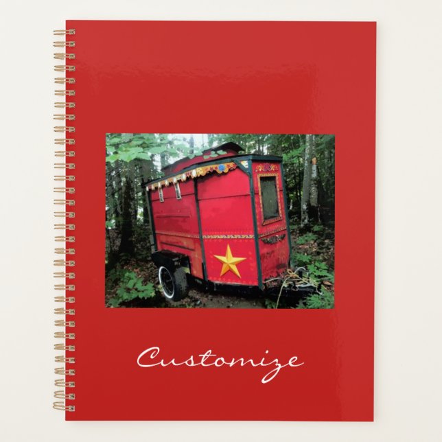 Customized Red Gypsy tiny caravan Planner (Front)