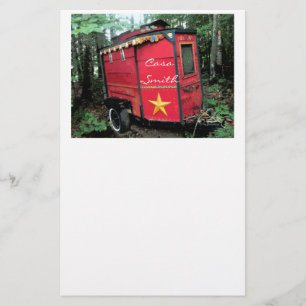 Customized Red Gypsy tiny caravan Stationery