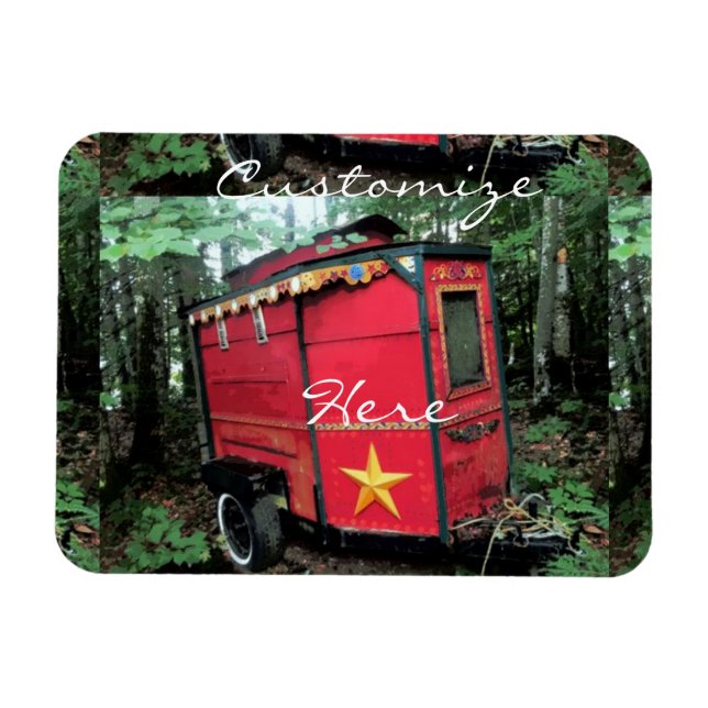 Customized Red Gypsy tiny caravan Thunder_Cove Magnet (Horizontal)