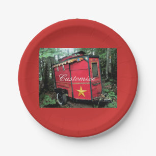 Customized Red Gypsy tiny caravan Thunder_Cove Paper Plate