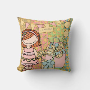 Customized Red Hair Girl Lemonade Pillow