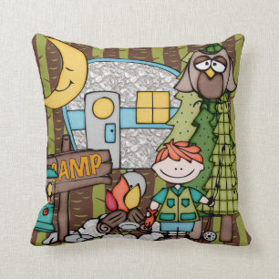 Customized Red Haired Boy Camping Pillow