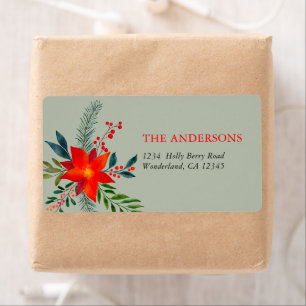 Customized Red Poinsettia Merry Christmas