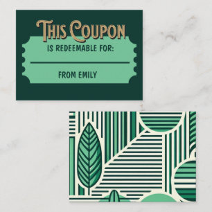 Customized Redeemable Ticket Gift Idea Coupon Card