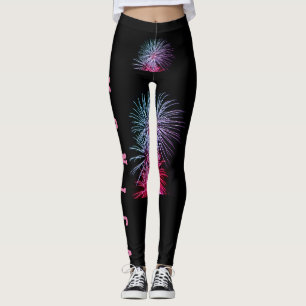 Customized Repeating Name Black Leggings