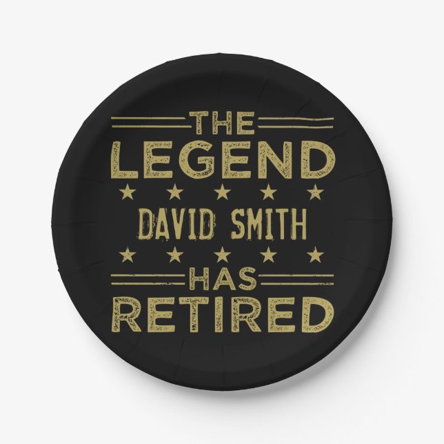 Customized Retired Legend Paper Plate (Front)