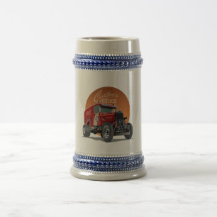 Customized retro race car concept beer stein