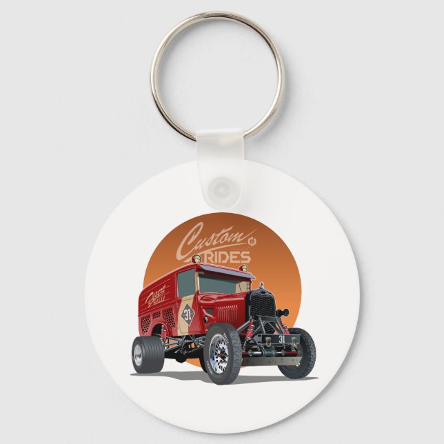 Customized retro race car concept keychain (Front)