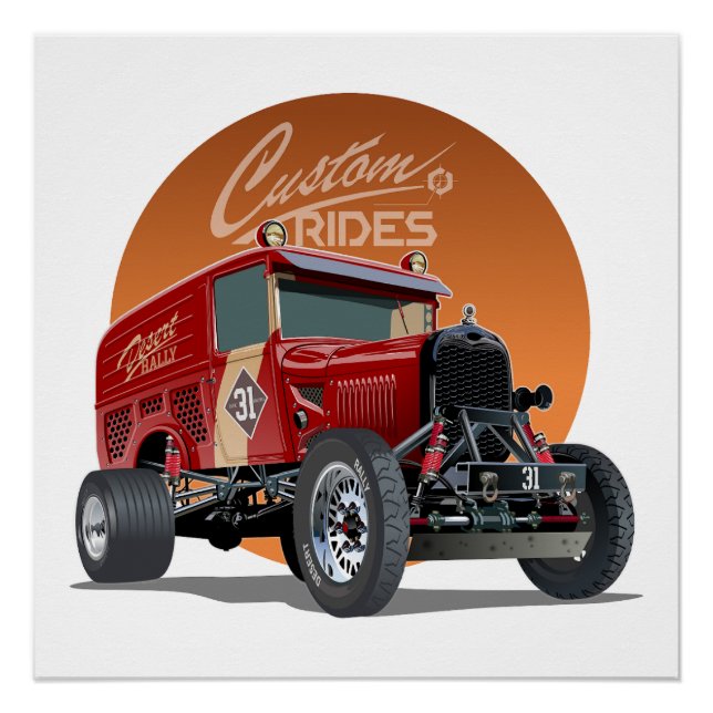 Customized retro race car concept poster (Front)