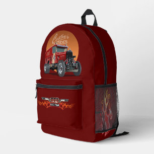 Customized retro race car concept printed backpack