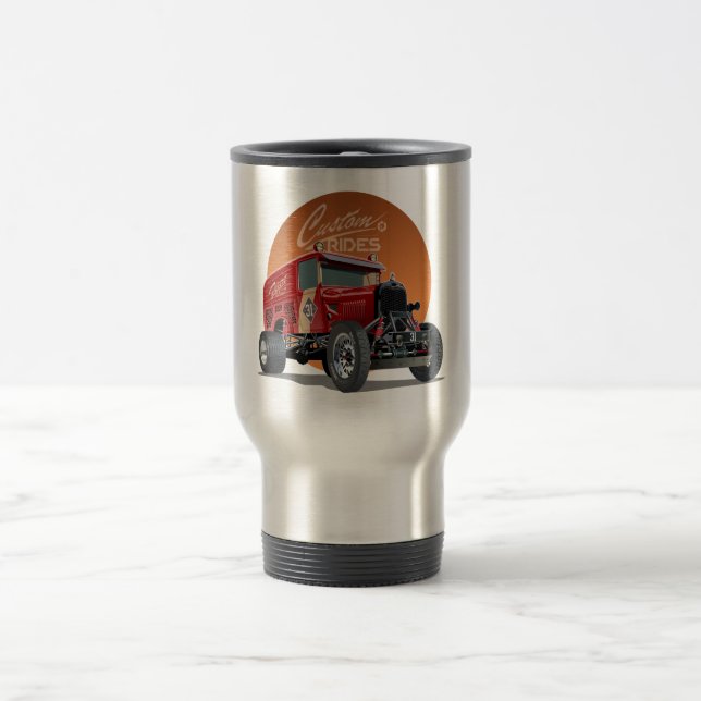 Customized retro race car concept travel mug (Center)