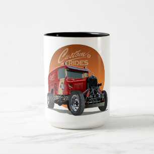 Customized retro race car concept Two-Tone coffee mug