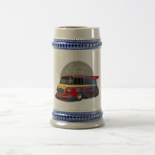 Customized retro race van concept beer stein