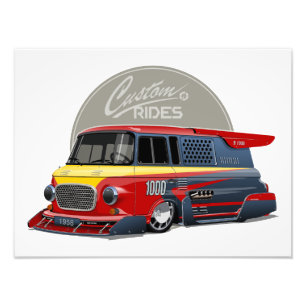 Customized retro race van concept photo print