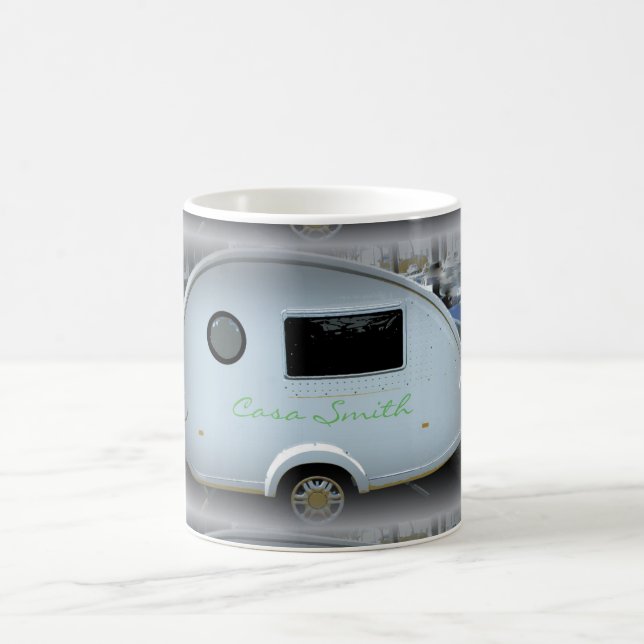 Customized Retro teardrop camper Coffee Mug (Center)