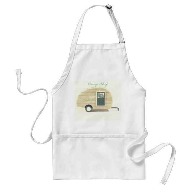 Customized Retro teardrop camper Standard Apron (Front)