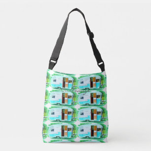 Customized Retro Vintage caravan camper Crossbody Bag