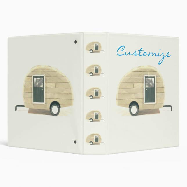 Customized Retro Vintage teardrop camper Binder (Background)