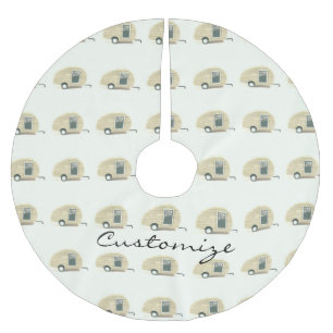 Customized Retro Vintage teardrop camper Brushed Polyester Tree Skirt