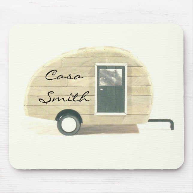 Customized Retro Vintage teardrop camper Mouse Pad (Front)