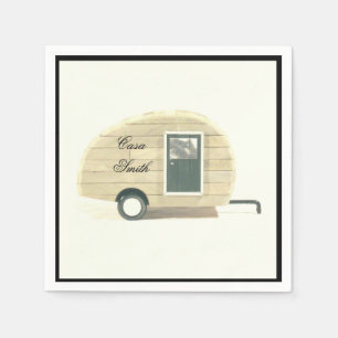 Customized Retro Vintage teardrop camper Napkin