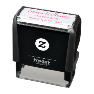 Customized Return Address Self-Inking Stamp Pink