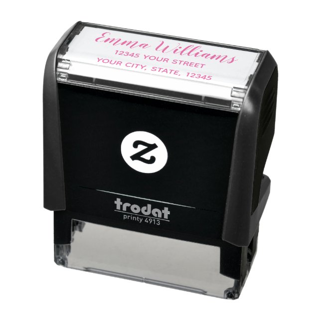 Customized Return Address Self-Inking Stamp Pink (Product)