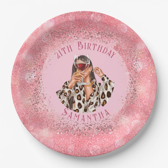 Customized Rose Gold Paper Plates With Photos (Front)