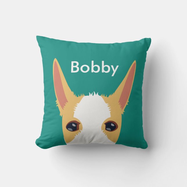 Customized Rough Coated Sandy Podenco Face Throw Pillow (Front)