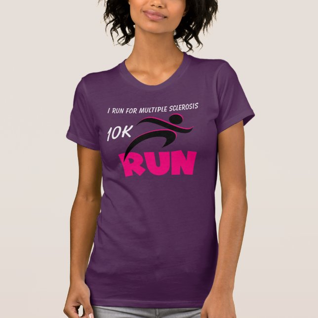 Customized RUN Pink Text T-shirt (Front)