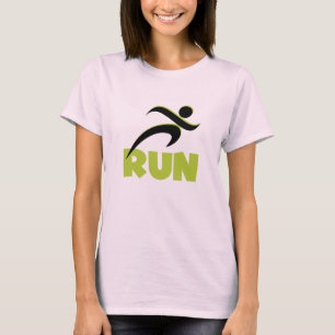 Customized RUN Spring Green Text T-shirt