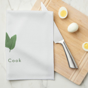 Customized Sage Cook, Green Leaves Art Kitchen Towel