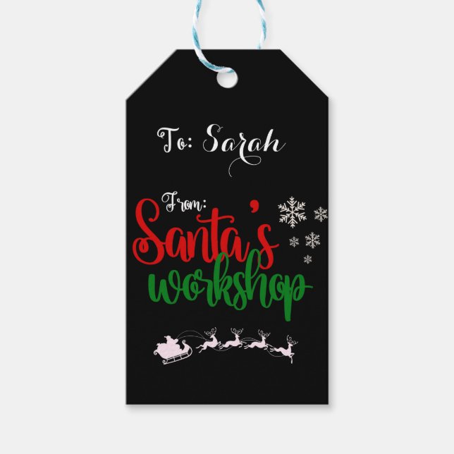 Customized Santa's Workshop Gift Tag (Front)
