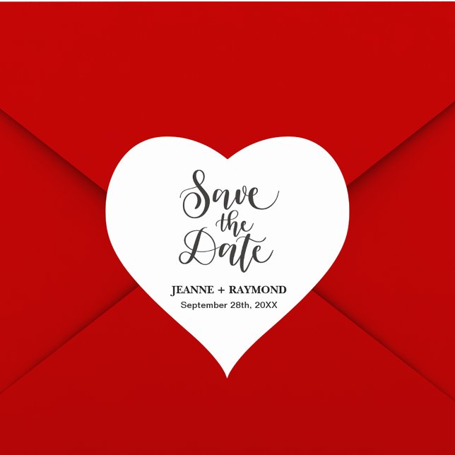 Customized Save The Date Wedding Announcement Heart Sticker (Creator Uploaded)