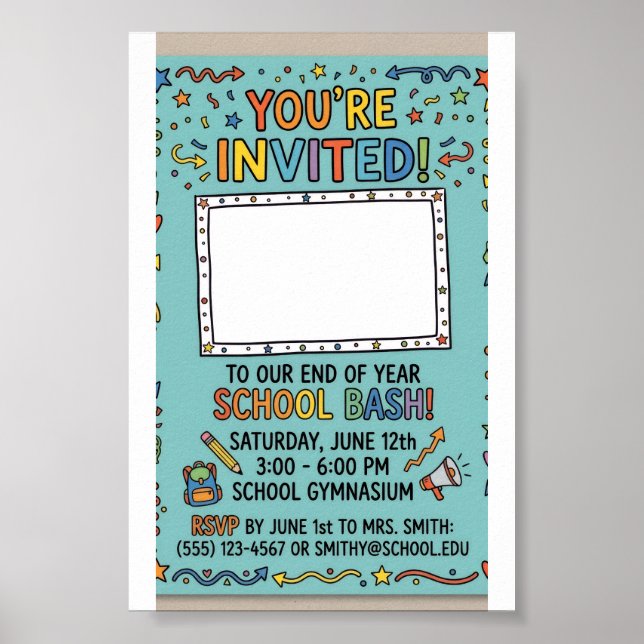Customized School Invitation – Personalized School Poster (Front)