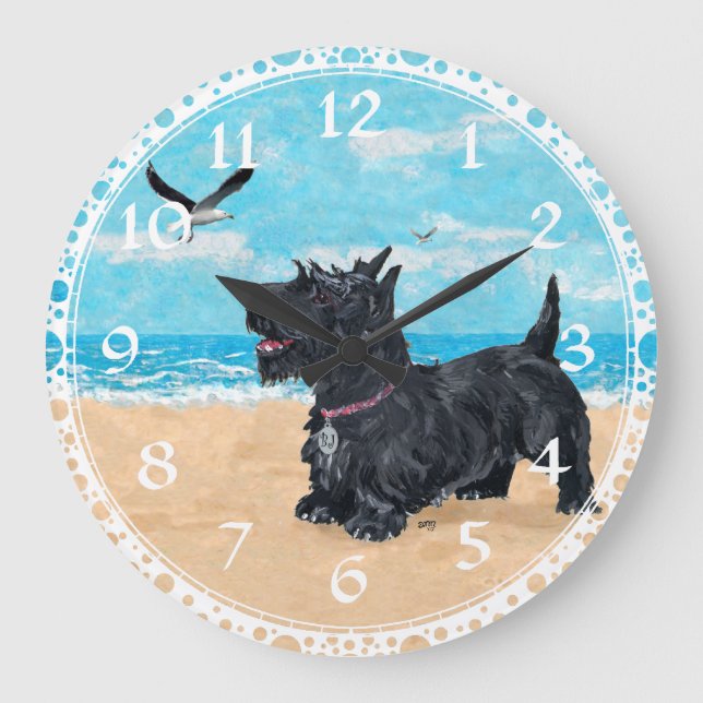 CUSTOMIZED Scottie Beach Large Clock (Front)