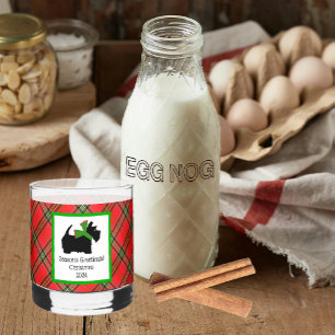 Customized Scotty Dog and Tartan Plaid Christmas Whiskey Glass